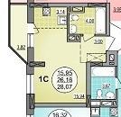 Гурьевская, 181 к3, 1-комнатная квартира